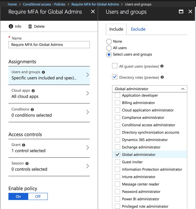 Multi-factor Authentication by Default for Administrators in Azure AD and Office 365