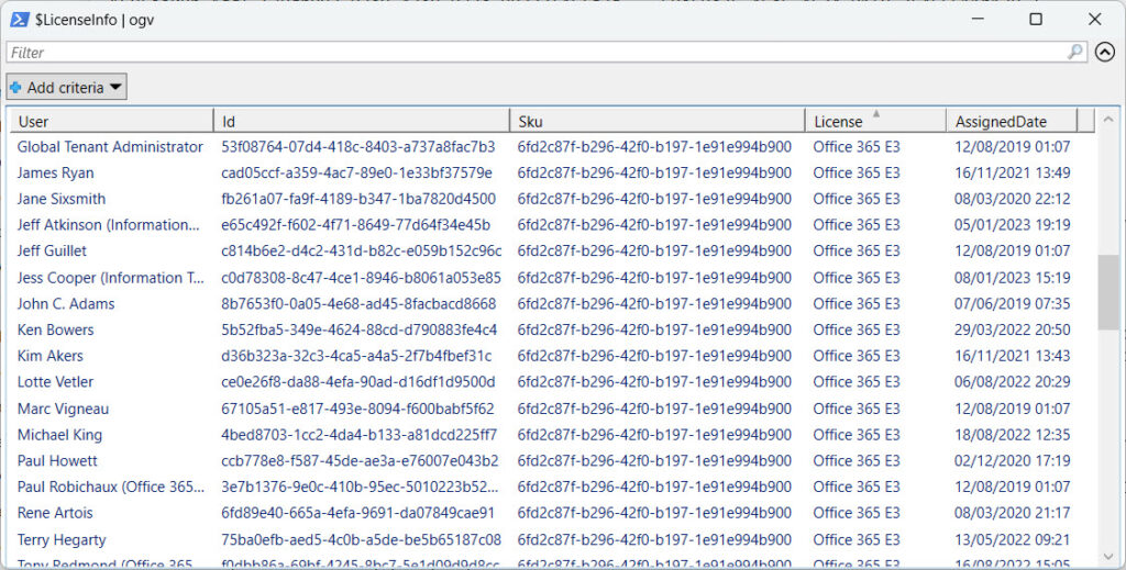 Azure AD License Assignment Timestamps