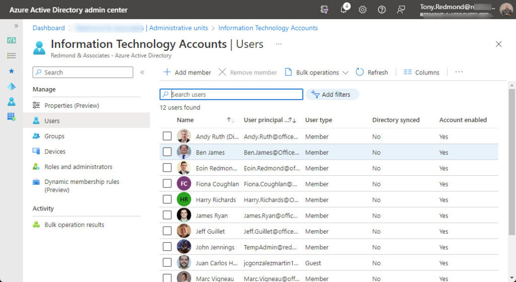 Listing the members of a dynamic Azure AD administrative unit