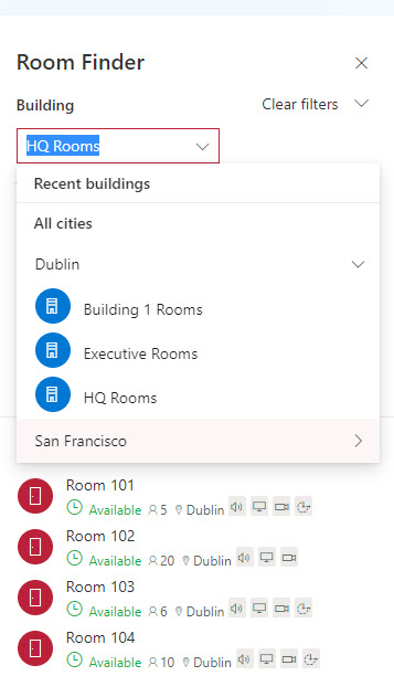 Selecting a room list for a city
