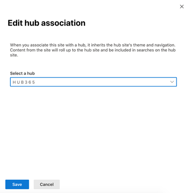 Edit hub association