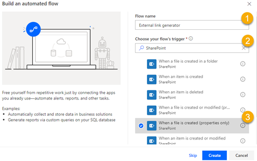 Build an automated flow