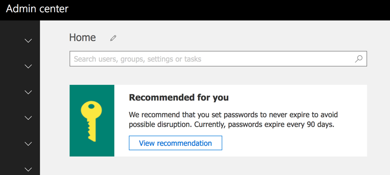 Microsoft Recommending Non-Expiring Passwords to Office 365 Customers