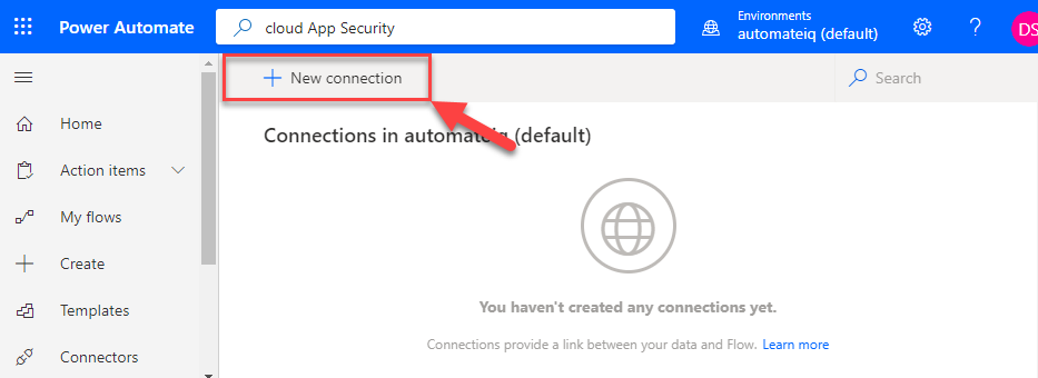 PA New Connection in PowerAutomate